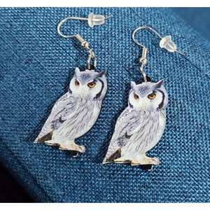 Owl earrings Harry Potter Hedwig Acrylic Bundle Me Unique Gift Dark Academia NEW